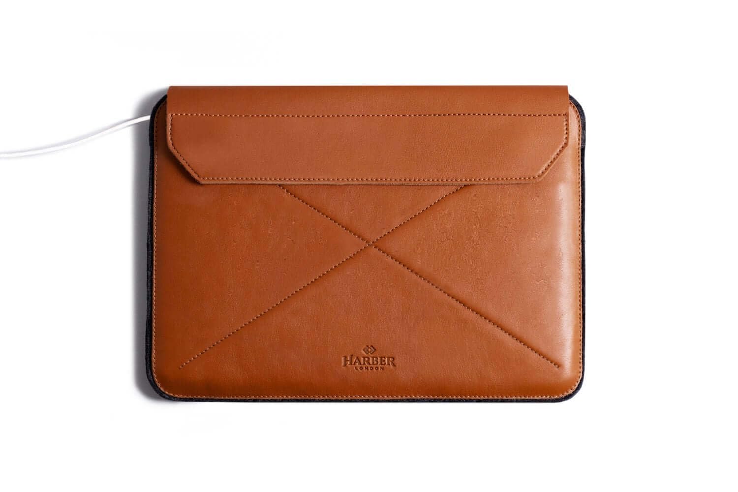 Harber London - Funda sobre Magnético para MacBook | Compatible con Macbook Air 13" (2018 / M1-2020) | Color Negro | Hecho a Mano con Materiales Resistentes y Certificados Ecológicos