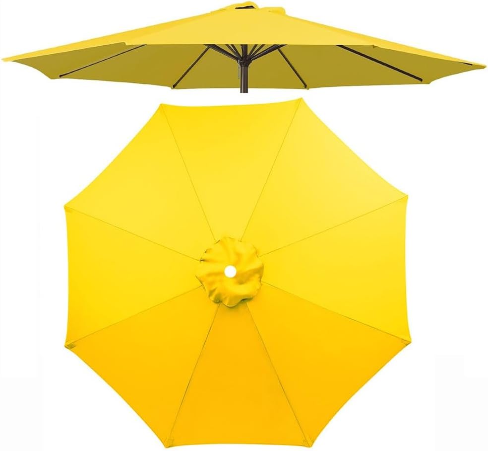 Patio Umbrella Replacement Canopy for 8 Ribs,Outdoor Table Market Umbrella Replacement Top Cover,Waterproof UV Protection Parasol Canopy Fabric