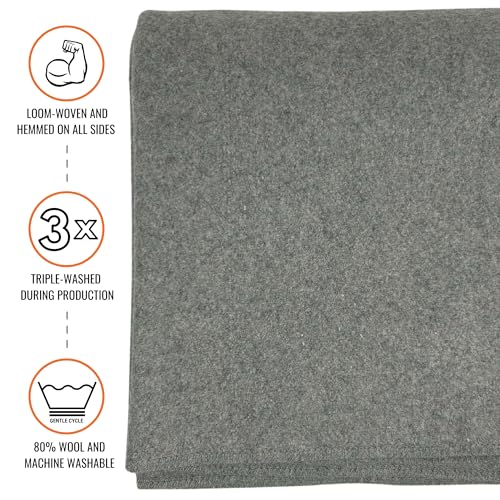 Arcturus Military Wool Blanket - Warm, Thick, Washable - Great for Outdoors, Camping, Stadium Blanket, Picnics, Travel - Car & Bushcraft Survival Kits