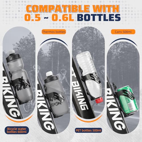 WEST BIKING Bike Water Bottle Cage, Plastic Bike Bottle Cage with Screws, Ultralight 16.9-20.3 Oz Mountain Bike Water Bottle Holder for MTB/Road Bikes Black - Thumbnail 6