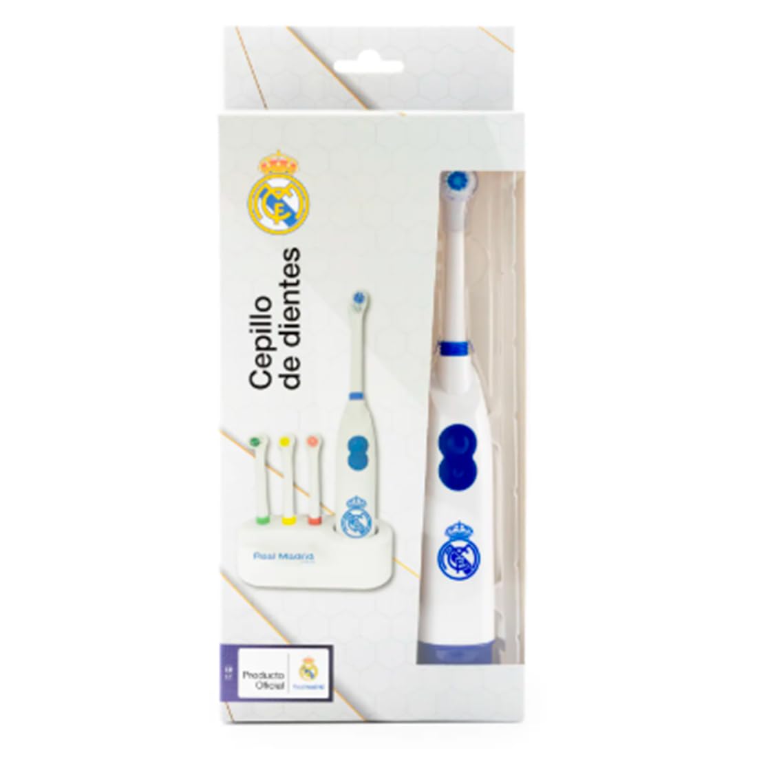 Pack de Cepillo Dental Automático, Cepillo de Dientes con 4 Cabezales Intercambiables, Regalo Cepillo de Dientes Atlético, Barcelona, Madrid, Regalo Niños y Niñas, (Real, Estándar)