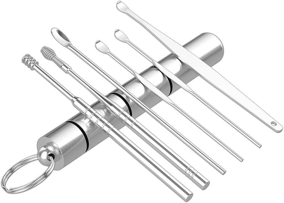 Ear Pick, Ear Wax Removal Tool Kit,Stainless Steel Earwax Removal Tool,Medical Grade, for Ear Adult and Kid (Silver)-image-43