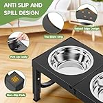 Elevated Dog Bowls Large Breed XiaZ Raised Dogs Bowl Stand Large/Medium Sized Dog 1L Food Water Bowl Stands 5 Heights Adjustable 9/11/12/14in Black Pet Feeder Dish Station - Image 4