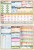 お風呂ポスター (算数 数学 平面 立体 分数 単位) 2枚セット 知育ポスター 小学校受験 中学校受験 受験対策 A2 サイズ 防水仕様 日本製 デスクマット向 知育 学習