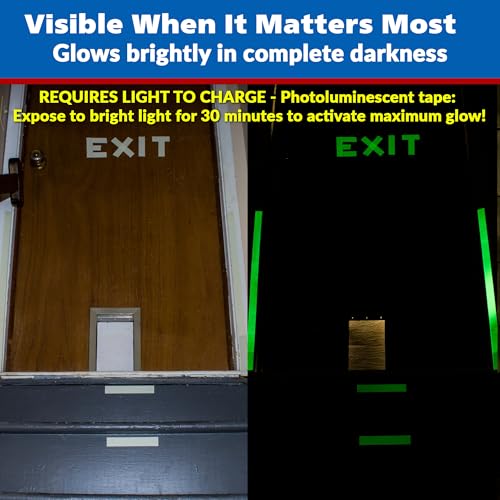Image of Gaffer Power Glow in The Dark Gaffer Tape 1 inch x 15 ft - Photoluminescent Safety Tape, No Residue, Made in USA, Cloth Tape for Stairs, Exits, Walkways & Hazard Marking