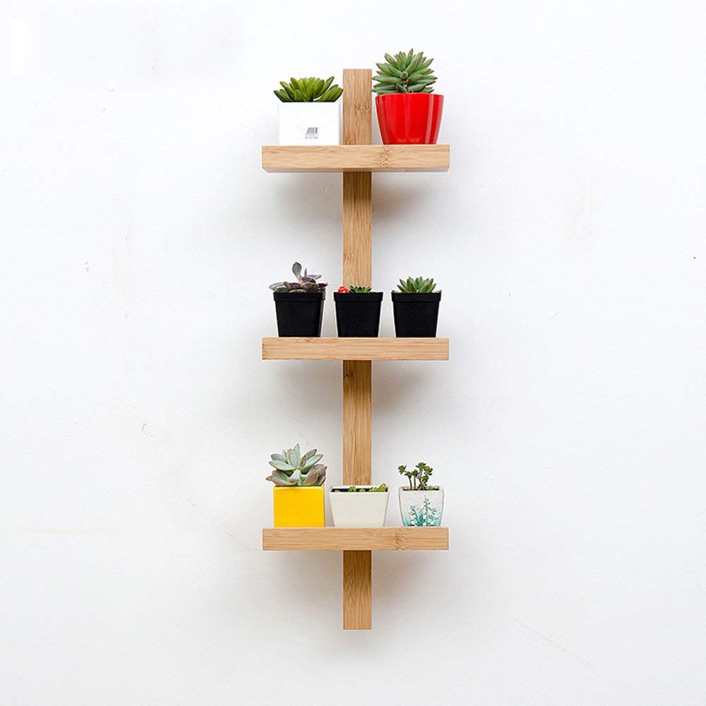 MU Estantes para el hogar Estantería Estante de Almacenamiento Organizador montado en la Pared de Madera para Dormitorio, Sala de Estar, baño, Cocina, Oficina y más Bastidores de 3 Niveles, 4 Niveles