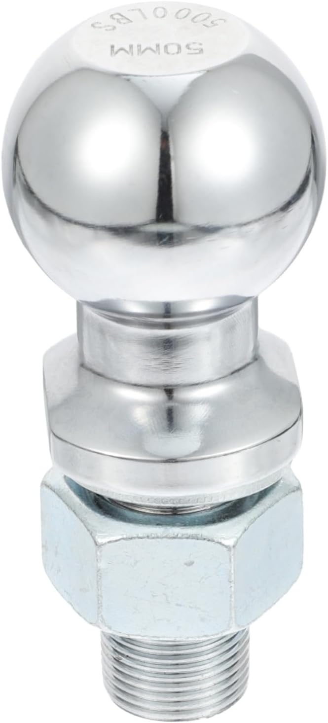Trailer Hitch Ball Coupling Tow Ball Mount Heavy Duty Chrome Plated Galvanized Rust Resistant Trailer Parts for Rv Yacht Towing with Reinforced Shank Capacity