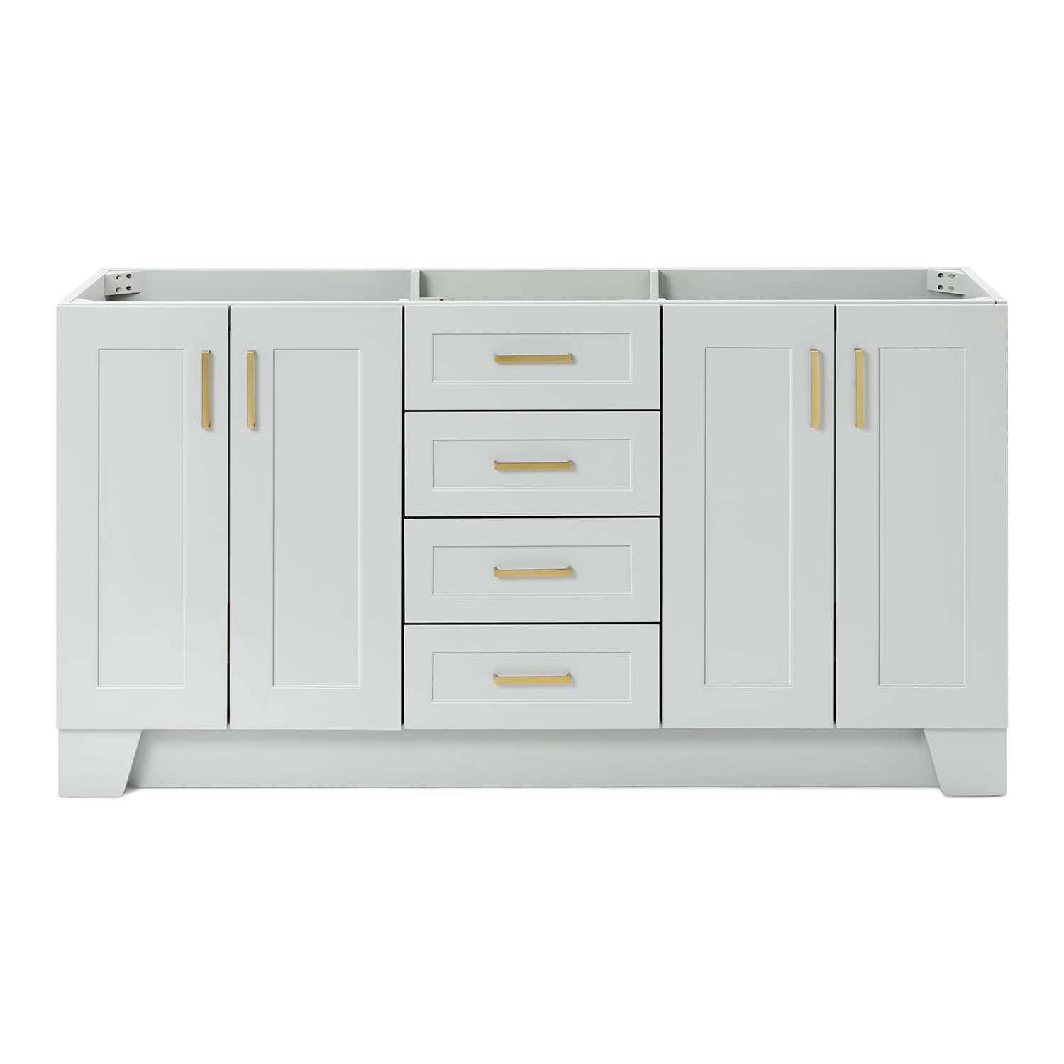 ariel taylor 66 inch double sink base cabinet in grey