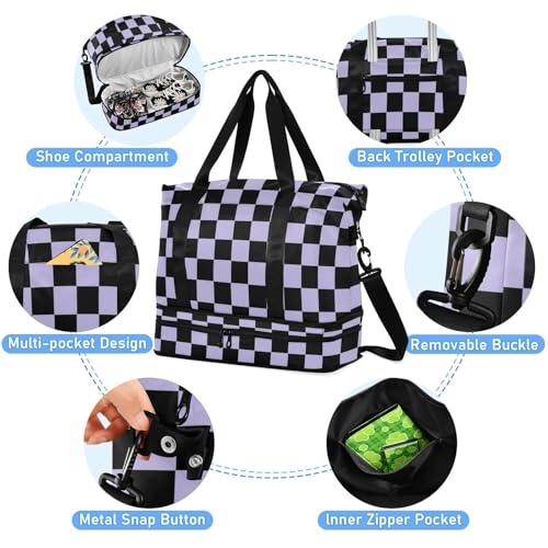 Bolsas de viaje de tablero de ajedrez plegables con correa ajustable cómoda 5