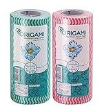 Origami Non-Woven Reusable & Washable Kitchen Towel Wipes (80 Wipes Per Roll, Total 160 Sheets)