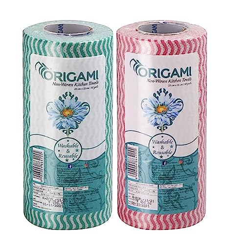 Origami Non-Woven Reusable & Washable Kitchen Towel Wipes (80 Wip...
