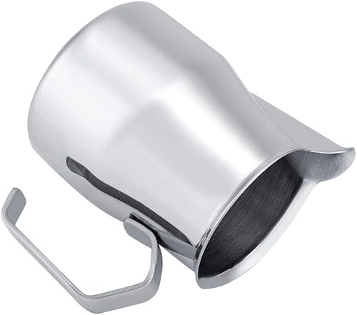 Miniatura 9 de Jarra de café de acero inoxidable para espumar leche Espresso Latte Art Style Jarra para uso doméstico de café (18.6 fl oz)