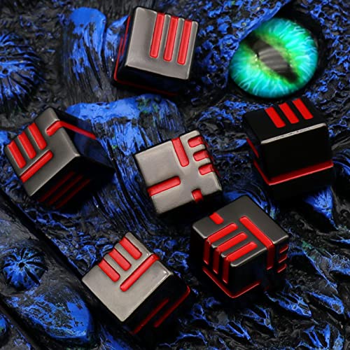 D6 Metal Dice Set, Hnccesg 6 Sided Dice 6 Pieces Solid Metal Game Dice For Dnd Dungeons And Dragons Role Playing Game Rpg Pathfinder Shadowrun Warhammer D&D Accessories Gift (Red) #TOP5