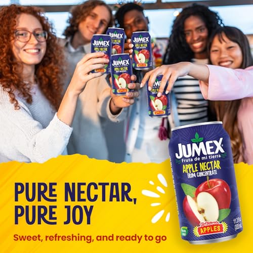 Image of Jumex Apple Juice Nectar - Made with Fresh Fruit Puree & Apple Juice Concentrate for Fruit Smoothie Mix, Cocktail Mixers & Kids Drinks & Beverages - 11.3oz, 24 Pack Canned Drinks