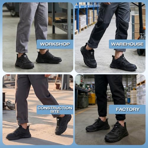 Image of Steel Toe Work Shoes for Men Lightweight Warehouse Safety Sneakers