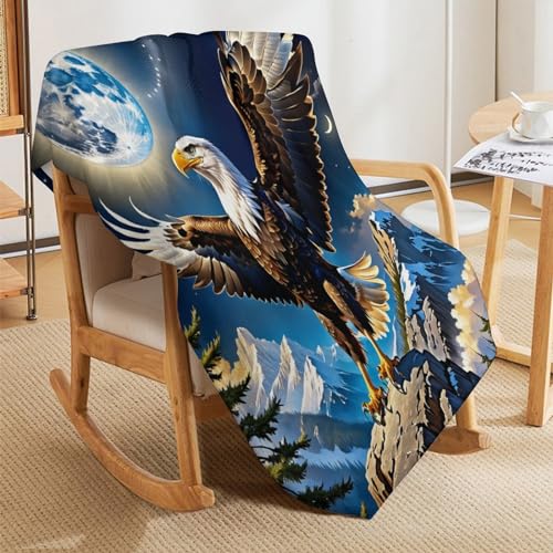 Couverture Aigle plaid lit canapé linge de lit flannel chaude 130x150 - 7
