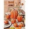DearHouse 7Pcs Thanksgiving Artificial Pumpkin Home Decoration Sets, Artificial Vegetables Pumpkin for Fall Halloween Home Decor