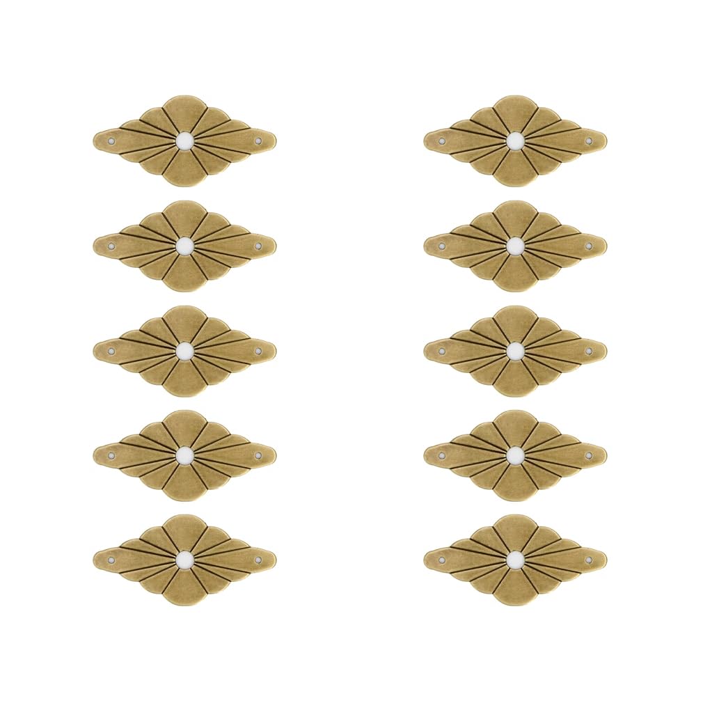 Tiazza 10Pcs Brass Backplate Washers Classical Furniture Decoration Gasket Brass Hardware Accessories (Bronze)