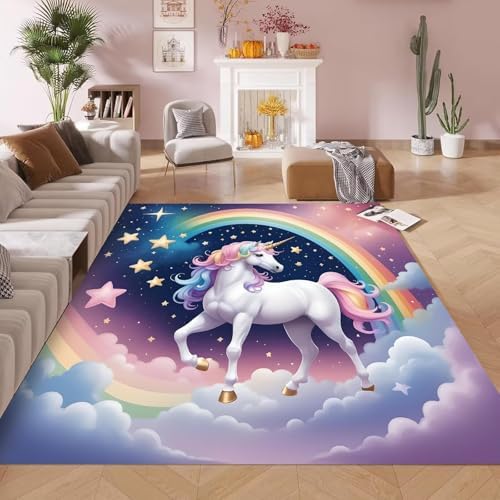 kxry Area Rugs 5X7 Feet, Unicorn Galaxy Soft Machine Washable Are...
