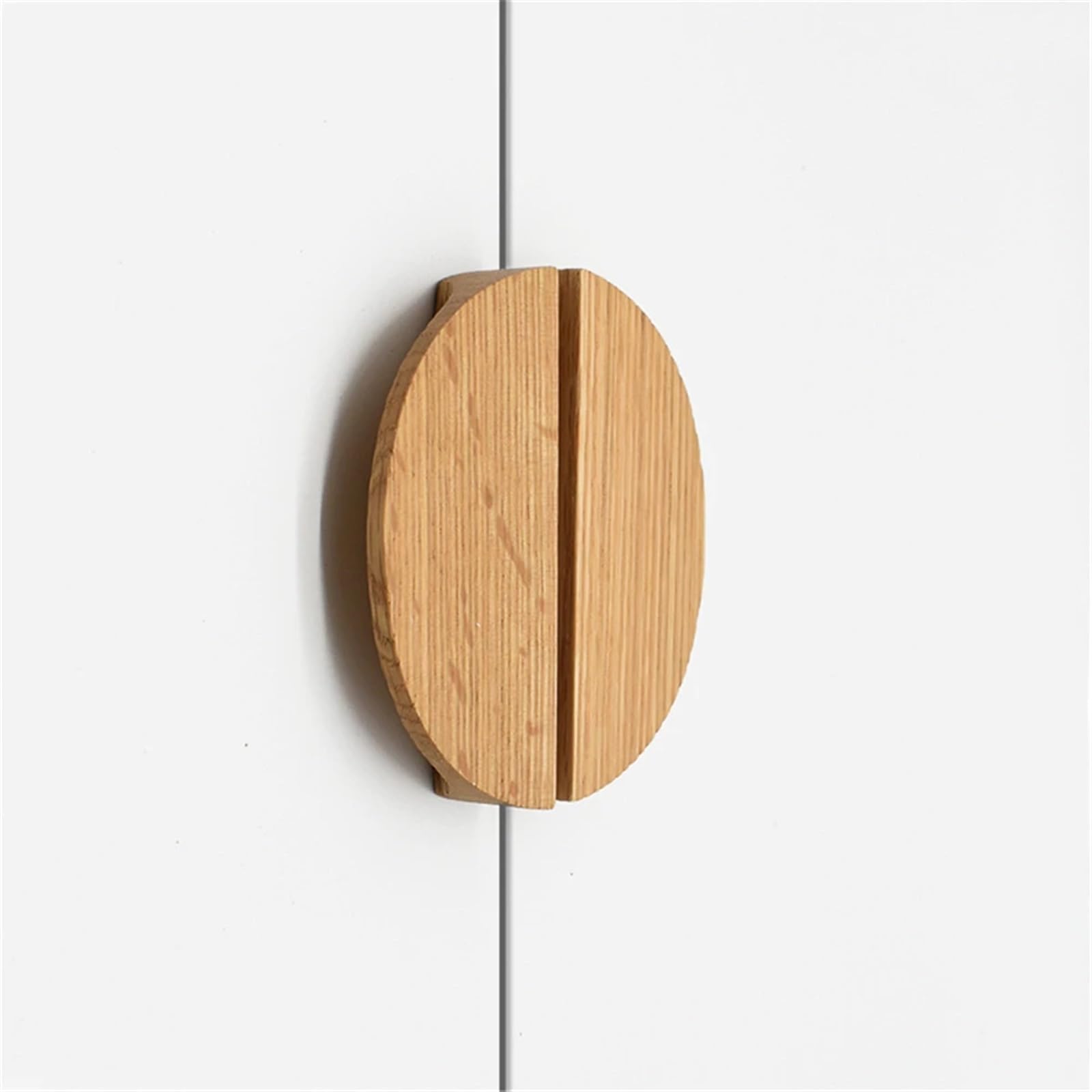 Poignée en bois massif demi-cercle lot de 2 pour placard, armoire et tiroir