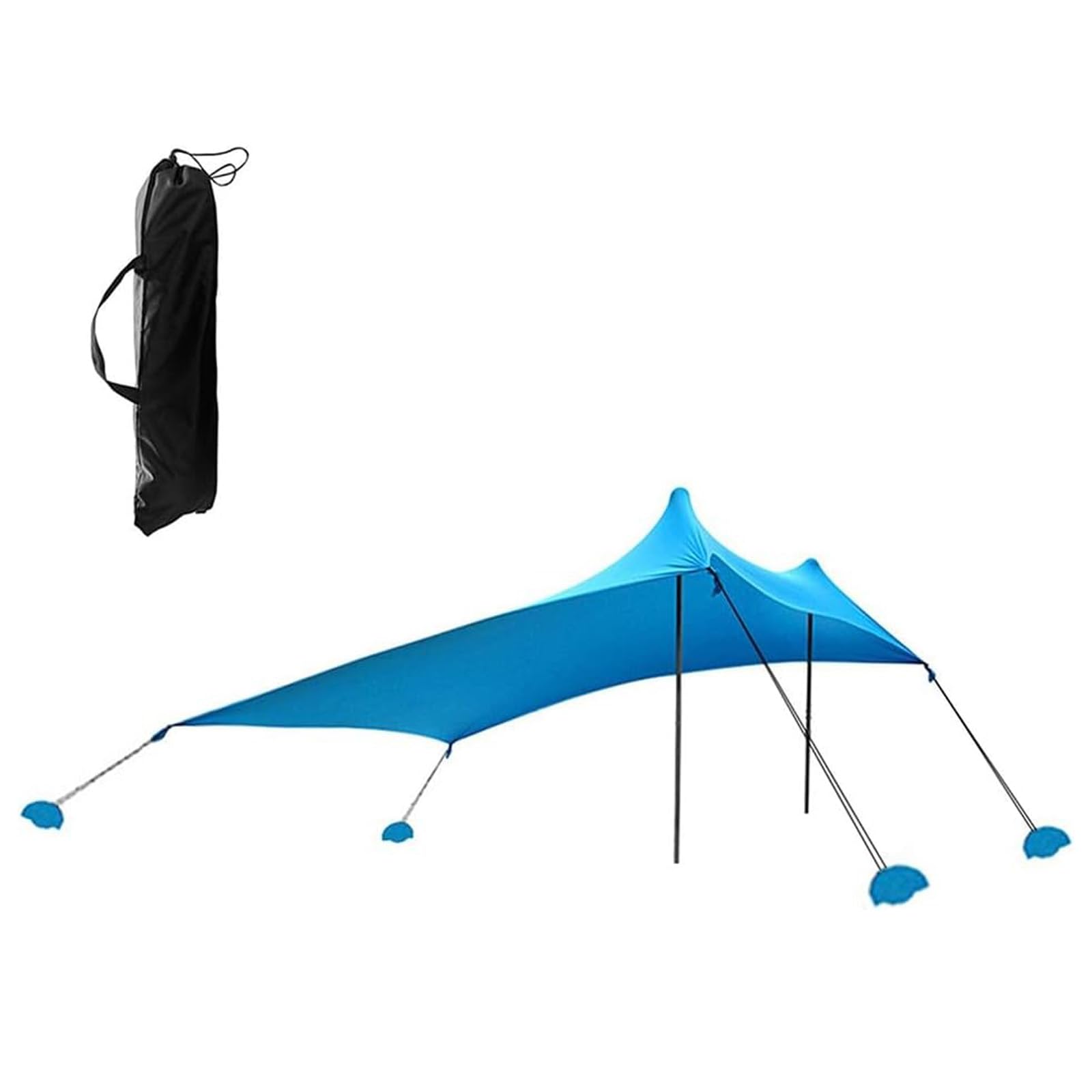 Beach Tent Sun Shelter, Beach Tent with Sandbag Anchors Portable Beach Tent for Beach, Hiking, Camping, Backyards, Lawn (Blue)
