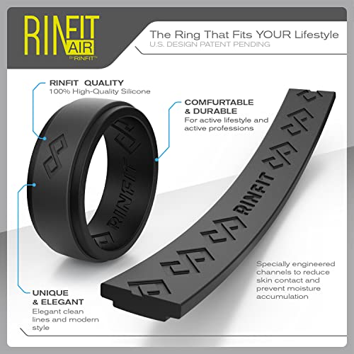 Rinfit Silicone Rings For Men - Mens Silicone Wedding Bands - Infinity Ring With 2 Layers - Rubber Wedding Rings For Men - Rinfitair Collection - Orange & Army Green, Size 12 #TOP7