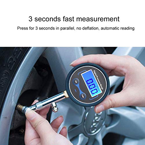LCD Digital Tire Pressure Gauge 0-200PSI Car Tyre Air Pressure for Motorcycle Cars Truck Bicycle Motorbike Vehicle Tester by YDZN - Thumbnail 3
