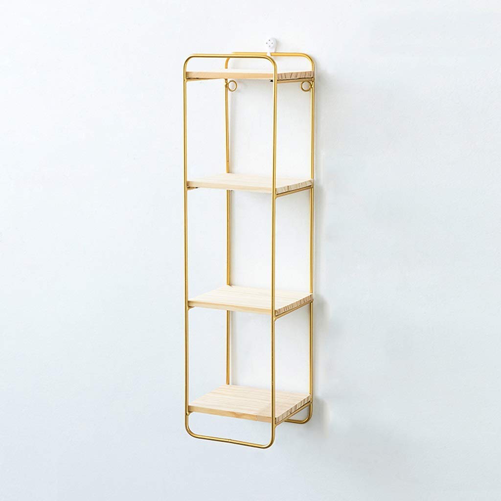 Étagère flottante industrielle en métal noir et or de 50 cm pour rangement mural