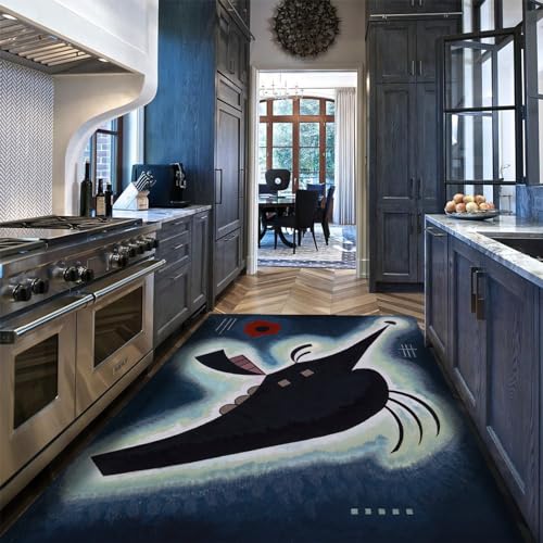 Tapis Kandinsky Image de Noir Pointu tapis de sol lavable - 4