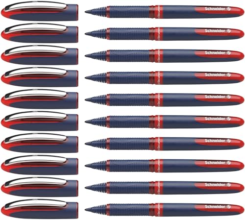 Stylos roller Schneider One Business rouge pour corriger sans bavure ni décoloration