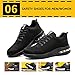 Steel Toe Shoes for Men Women Breathable Safety Work Sneakers Lightweight Comfortable Proof Slip Resistant Fashion Sneakers Air Cushion Construction Industrial Safety Shoes Black