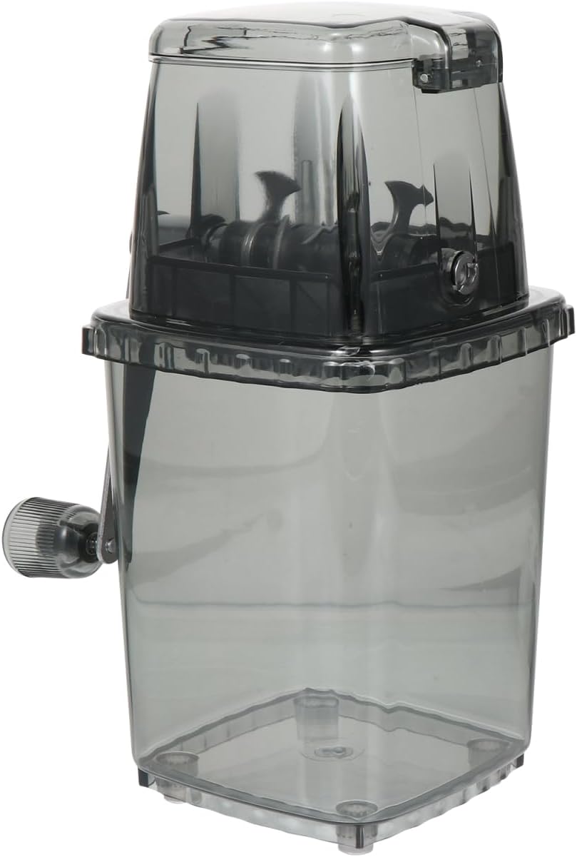 Portable Hand Crank Ice Crusher Manual Ice Cube Chopper for Home Kitchen Bar Tool 9.44X6.10X4.52In Transparent Cover Design for Shaved Slush Drinks