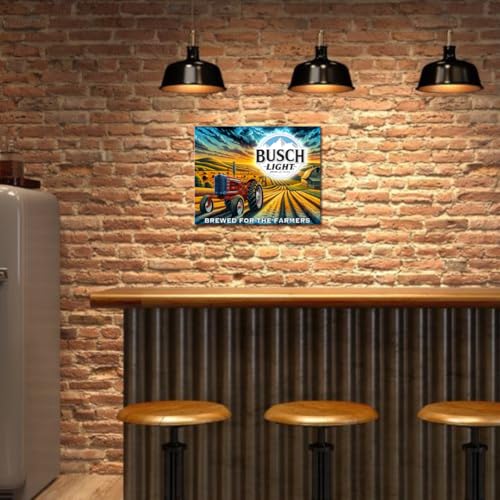 Desperate Enterprises Busch Light Farmers Tin Sign - Beer Signs - Nostalgic Vintage Metal Signs - Made in the USA