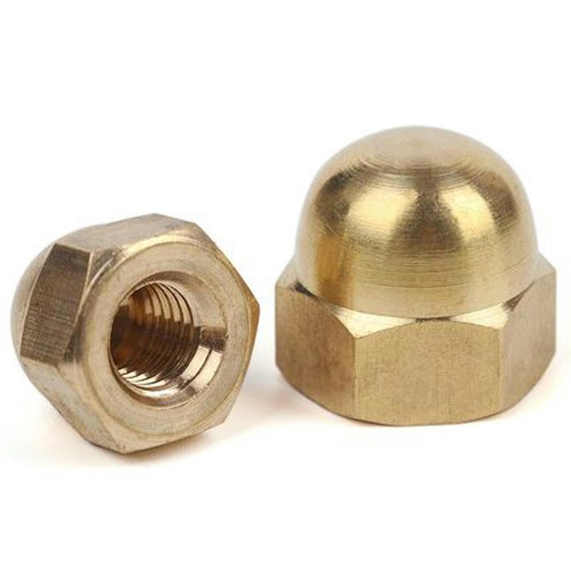 5 pièces M3 M4 laiton hexagone cuivre écrou protection de l'environnement cuprum 6mm-8mm longueur 3mm-3.2mm Hexagonal side-M4
