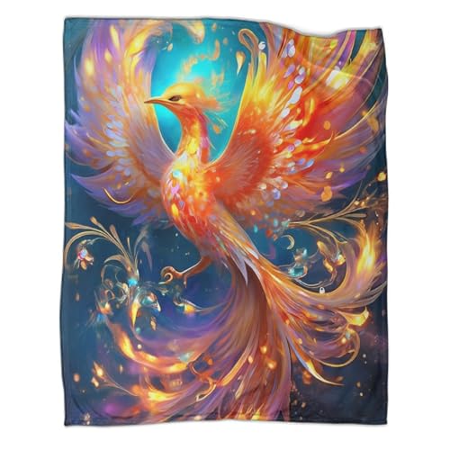 Phönix 3D-gedruckte Decke Design-Tagesdecke Weiche Und Warme Mikrofaser Sofa Bettwäsche 50x60inch(127x152cm)