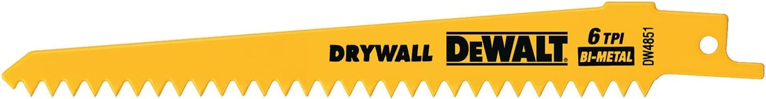 PORTER-CABLE 6-Inch Plaster Cutting Reciprocating Saw Blades - 6 TPI 5-Pack For Demolition