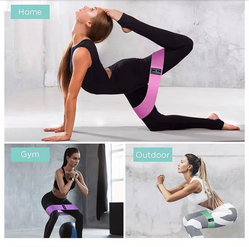 Fasce Elastiche Per Allenamento Glutei In Tessuto - Antiscivolo, 3 Livelli (blu, Rosso, Nero)