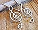 Treble Clef Sterling Silver Wire Earrings, Music Note Musicians Gift Handmade on Oregon USA