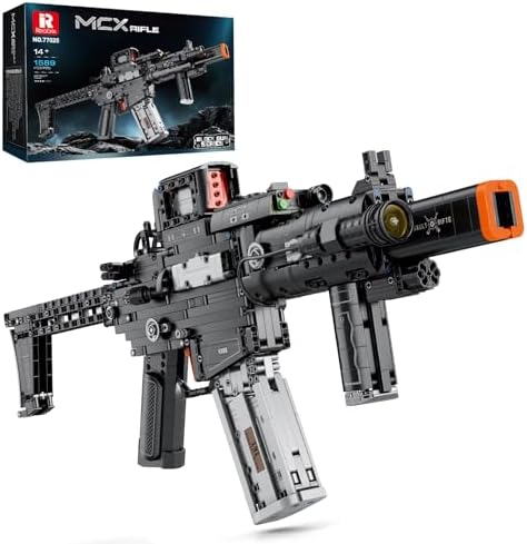 Reobrix MCX Klemmbausteine Set für Erwachsene 1:1 MCX Gewehr Modellbausatz | 1:1 MCX Klemmbausteine Gewehr Modellbausatz für Erwachsene,ideales Schießwaffe Modell Geschenk für Mili