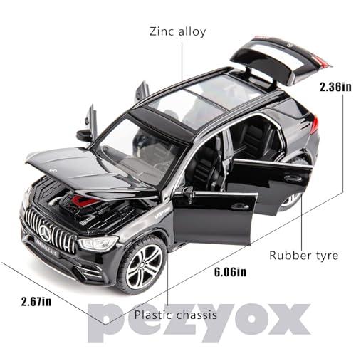 Image of 1 /32 Scale Benz AMG GLE 63S SUV Toy Car, Alloy Diecast Collectible Pull Back Car Model with Light and Sound Toy Vehicles for Adults Boys Girls Gift Toy (Black)