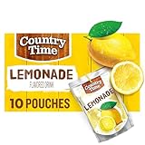 Country Time Ready to Drink Flavored Drink, 10 Pouches, for School Lunches and On-the-Go Hydration, Lemonade, No Artificial Colors or Flavors, 6 fl oz