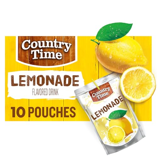 Country Time Lemonade Ready to Drink Flavored Drink Pouches, 10 ct Box, 6 fl oz Pouches