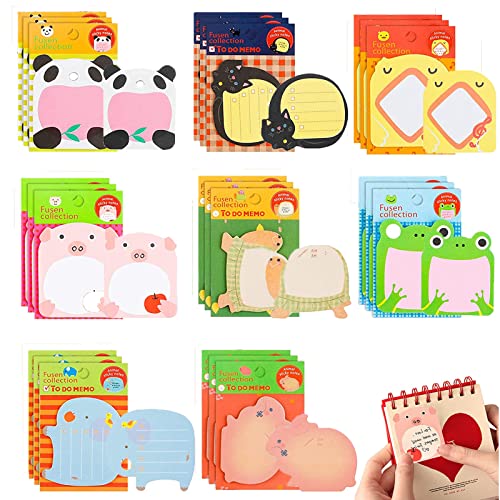 LKEFRFS12 Mini-haftnotizen 24 Paket Süße Haftnotizen Super Sticky Notes Selbstklebende Creative Büronotizen Für Schule, Büro Memo, Party Taschen Füller, Schüler Kinder Geschenke (8 Stile) Cover