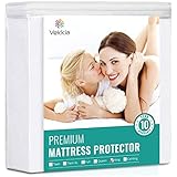 Vekkia King Size Bed Cover Premium Terry Cloth Breathable Waterproof Mattress Protector - Machine Washable