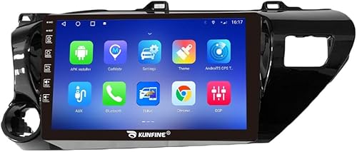 Miniatura 40 de Kunfine Navegación Android para coche, radio GPS estéreo, pantalla de cámara inversa de 10 pulgadas, pantalla táctil IPS Headunit Tablet Pad Media