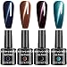 Senvenski Magnetic Gel Nail Polish 3D Cat Eye Soak Off UV LED Nail Art Varnish + Free Magnet Stick (4pcs/Pack) (MY001)