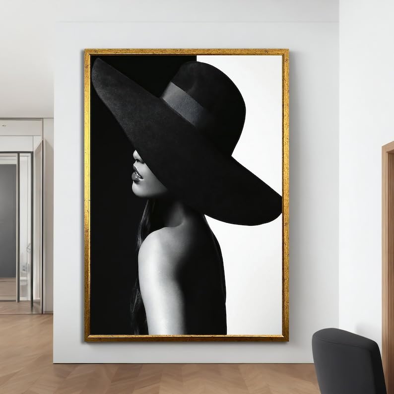Tableau silhouette noire sur toile pour habiller un mur blanc vide 30x40 - 3