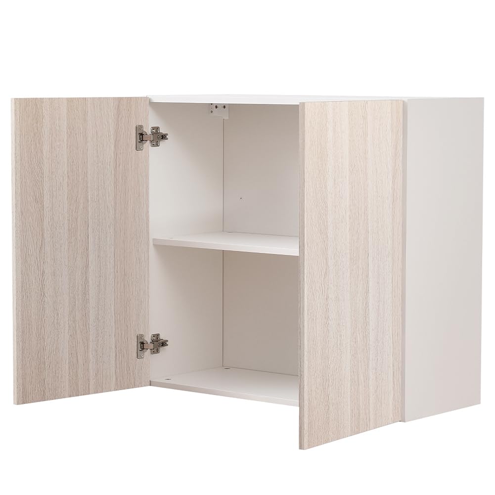 Shally Dogan armario colgante de cocina de pared, suspendido de madera con dos puertas, 1 estante y 2 compartimentos, espacioso y resistente, dimensiones 80 x 32 x 72 cm