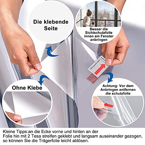 Selbstklebende Spiegelfolie für Fenster mit Sonnenschutz und UV-Schutz