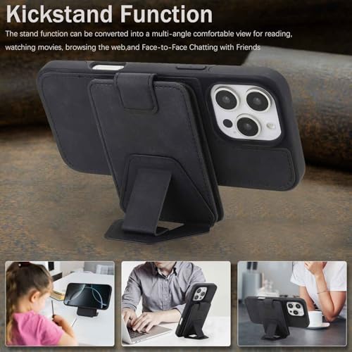 Funda iPhone 17 Pro Max Magnética Anticaída Caso de Cuero Extraíble 4
